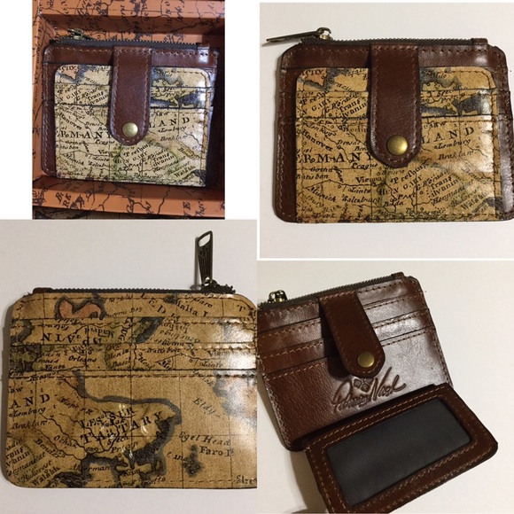 Patricia Nash LOCRI Map Print LEATHER crossbody / over shoulder purse & wallet - Picture 9 of 16